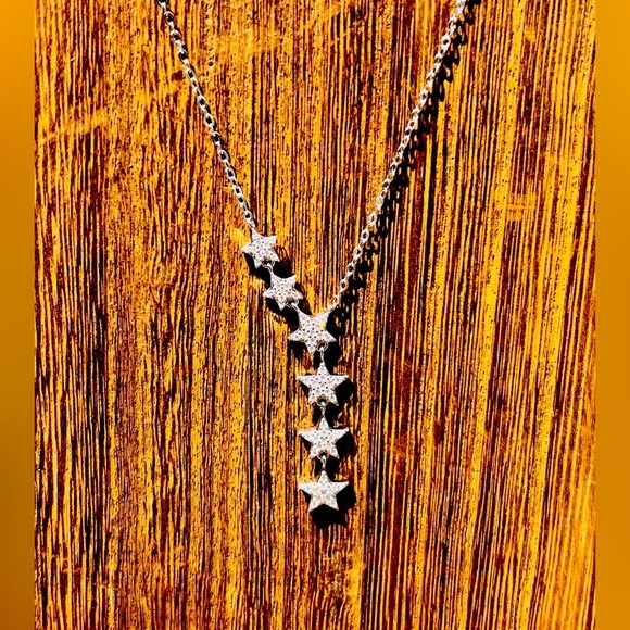 NWT .5 CTW  Moissanite Diamond Star Pendant Necklace 18-20 inch - Make an Offer! - Picture 6 of 8